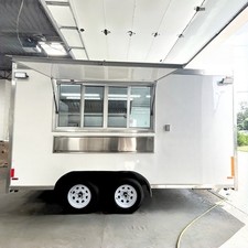 White Mobile Food Trailer Twin