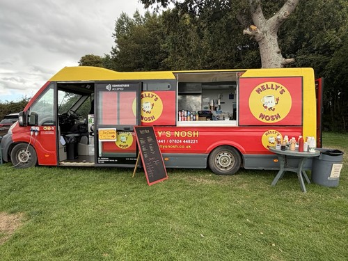 Red food truck concession - food,