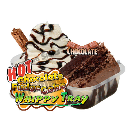 Chocolate fudge cake hot - chocolate, tray