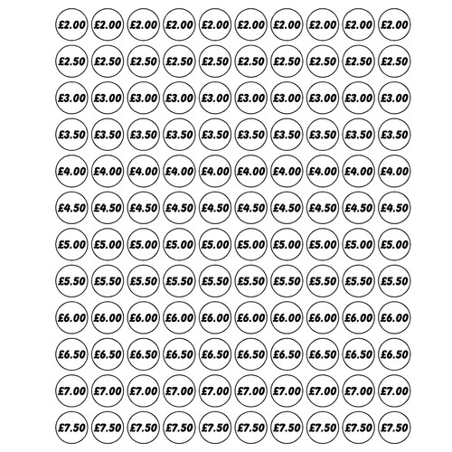 Price sticker sheet x120 any - sticker,