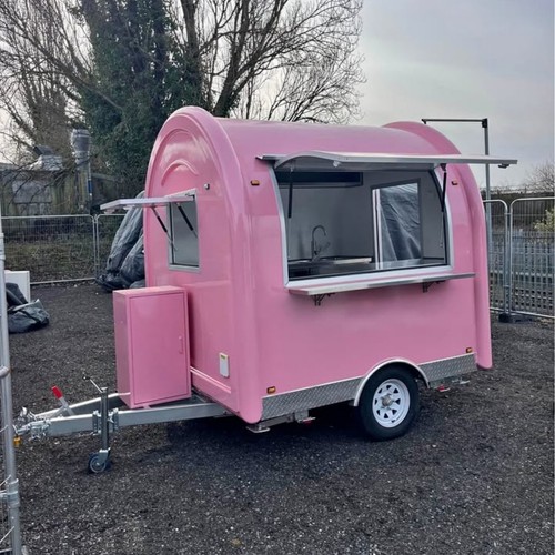 Pink food trailer single - food,