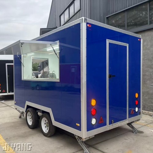 Blue double axle food - axle, trailer