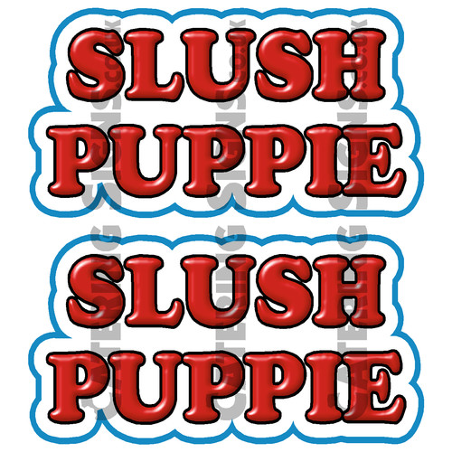 Slush puppie text stickers - 2x,