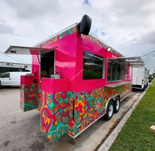 Vibrant Pink Food Truck w/